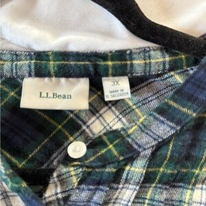 L.L. Bean Plaid Flannel Nightgown 3X